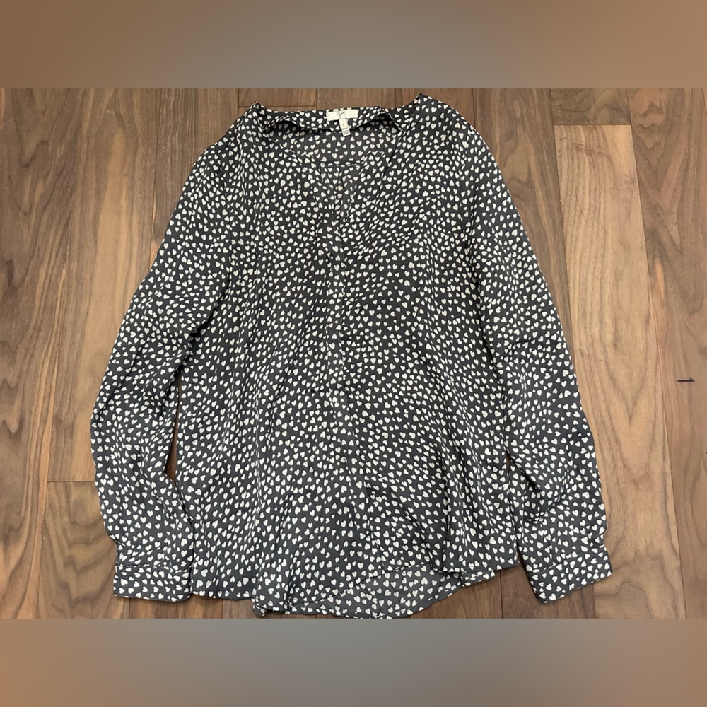Joie Black and White Patterned Blouse